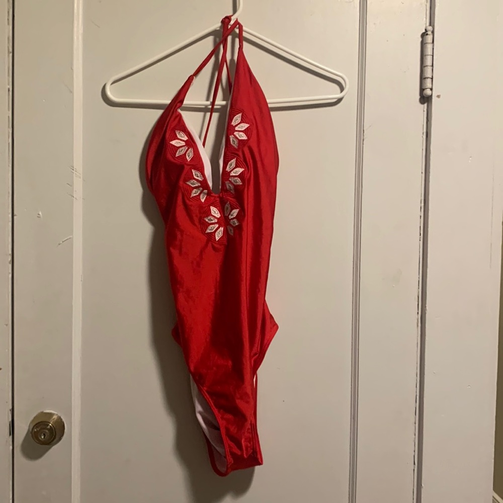 Red One piece size L bathing suit